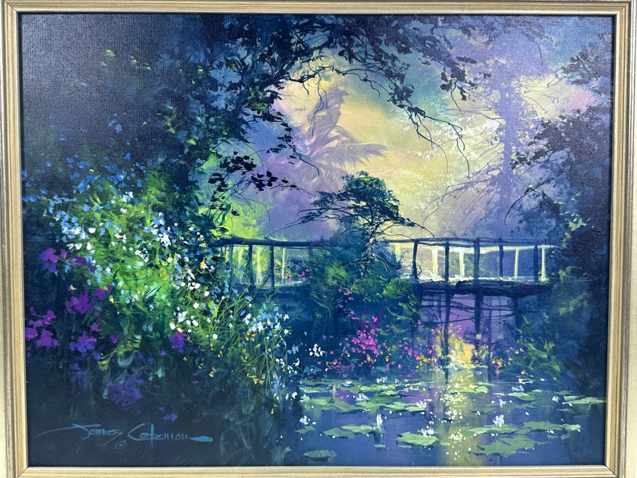 James Coleman (B. 1949, California/Hawaii) Original Oil Painting On Canvas With Certificate Of Authenticity (Former Disney Animated Film Artist) 18 X 14 Framed 21.5 X 17.5 [Photo 1]