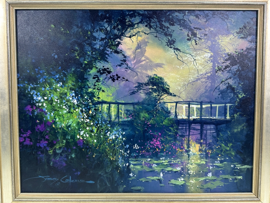 James Coleman (B. 1949, California/Hawaii) Original Oil Painting On Canvas With Certificate Of Authenticity (Former Disney Animated Film Artist) 18 X 14 Framed 21.5 X 17.5 [Photo 4]