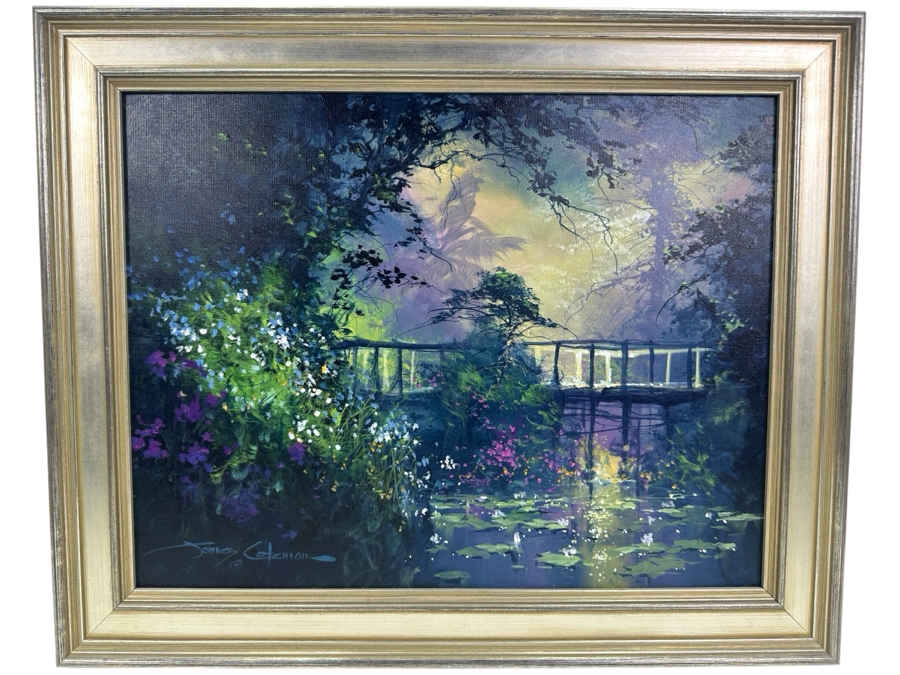 James Coleman (B. 1949, California/Hawaii) Original Oil Painting On Canvas With Certificate Of Authenticity (Former Disney Animated Film Artist) 18 X 14 Framed 21.5 X 17.5 [Photo 3]