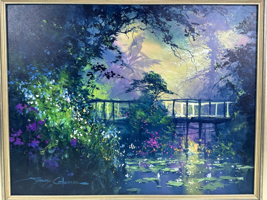 James Coleman (B. 1949, California/Hawaii) Original Oil Painting On Canvas With Certificate Of Authenticity (Former Disney Animated Film Artist) 18 X 14 Framed 21.5 X 17.5 [Photo 5]