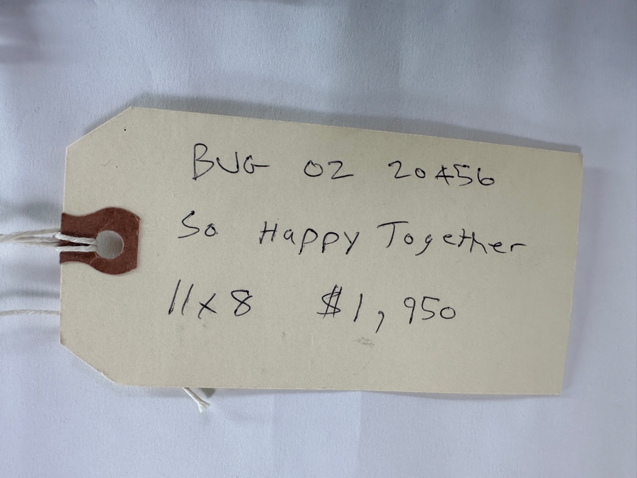 Guy Buffet (1943-2023, Hawaii/France) Original Drawing Titled 'So Happy Together' 8 X 11 Framed Retails $1,950 [Photo 9]