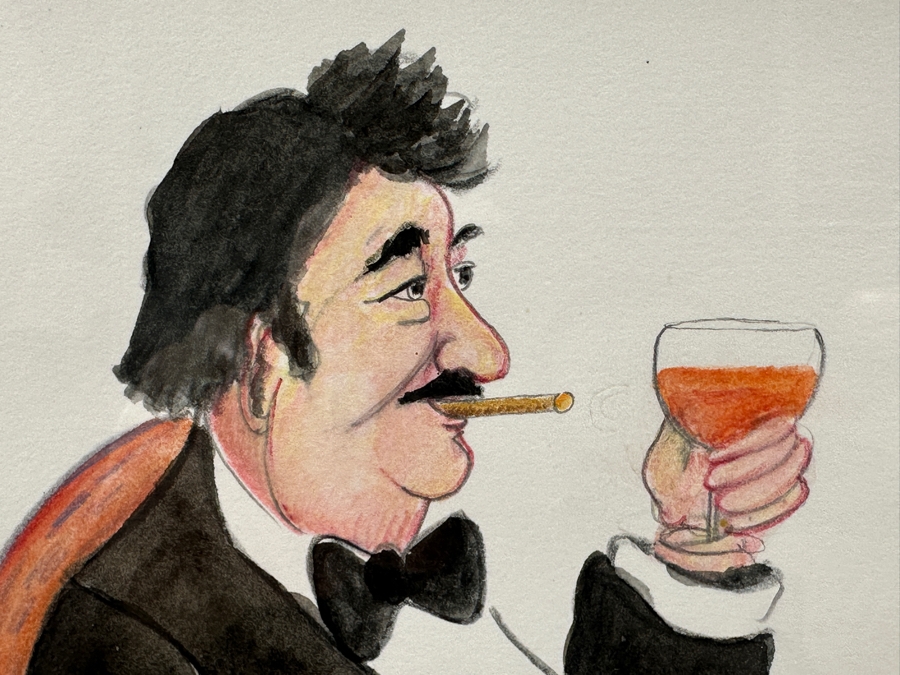 Guy Buffet (1943-2023, Hawaii/France) Original Drawing Titled 'So Happy Together' 8 X 11 Framed Retails $1,950 [Photo 4]