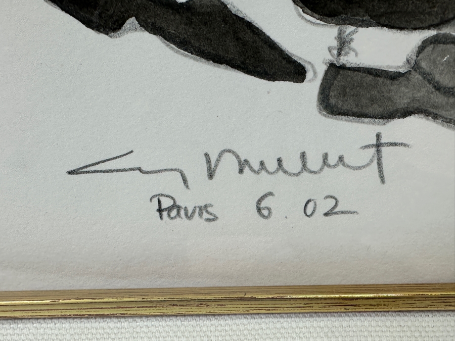 Guy Buffet (1943-2023, Hawaii/France) Original Drawing Titled 'So Happy Together' 8 X 11 Framed Retails $1,950 [Photo 8]