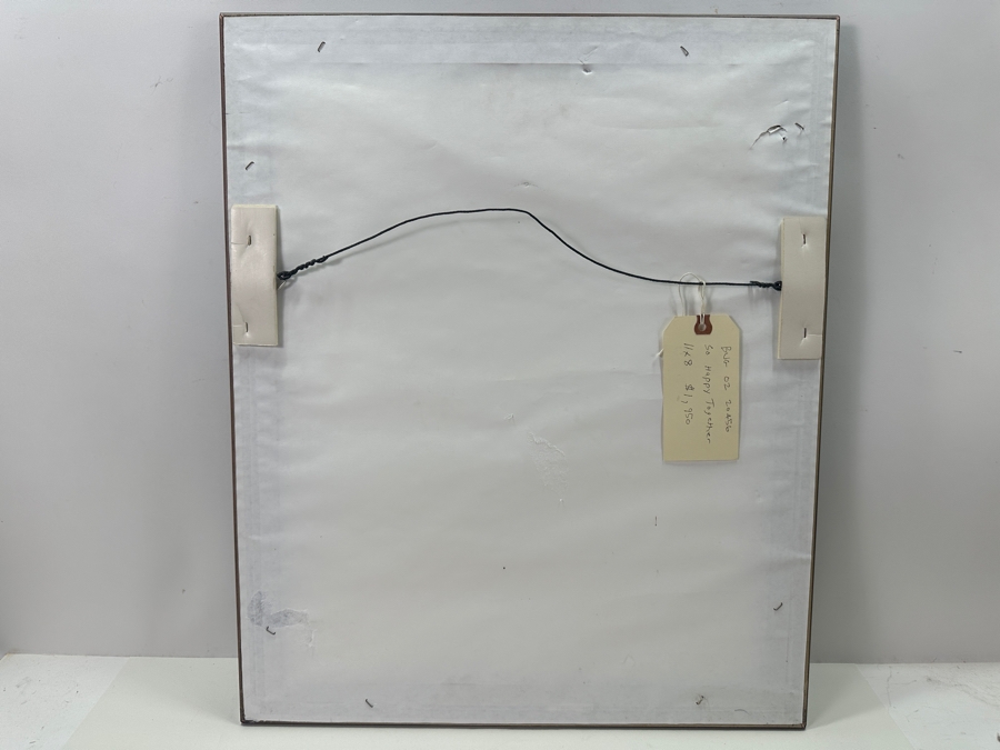 Guy Buffet (1943-2023, Hawaii/France) Original Drawing Titled 'So Happy Together' 8 X 11 Framed Retails $1,950 [Photo 10]