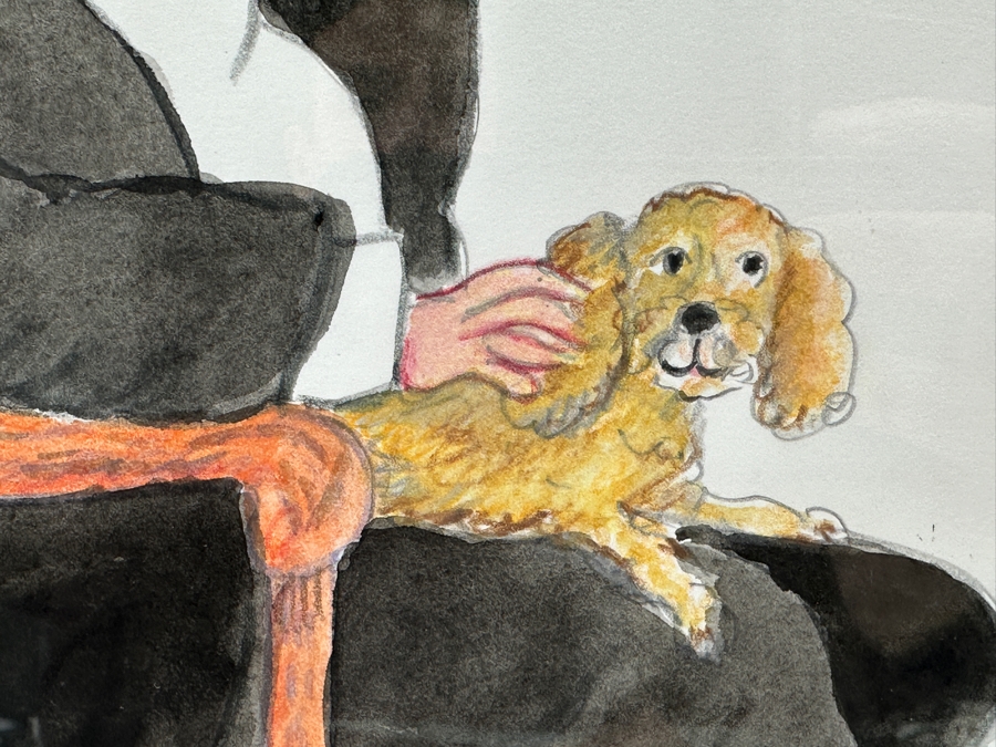 Guy Buffet (1943-2023, Hawaii/France) Original Drawing Titled 'So Happy Together' 8 X 11 Framed Retails $1,950 [Photo 5]