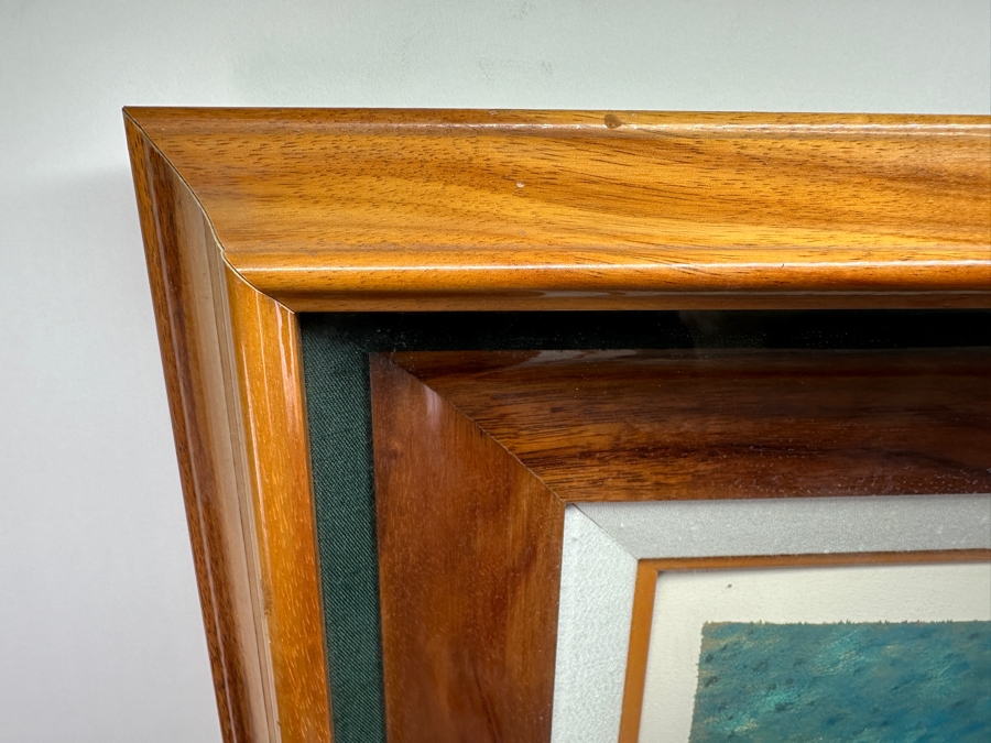 Guy Buffet (1943-2023, Hawaii/France) Limited Edition Hand Signed Print Numbered 242 Of 350 23 X 28 In A Beautiful Shadowbox Wooden Frame Koa Wood 34 X 40 [Photo 6]