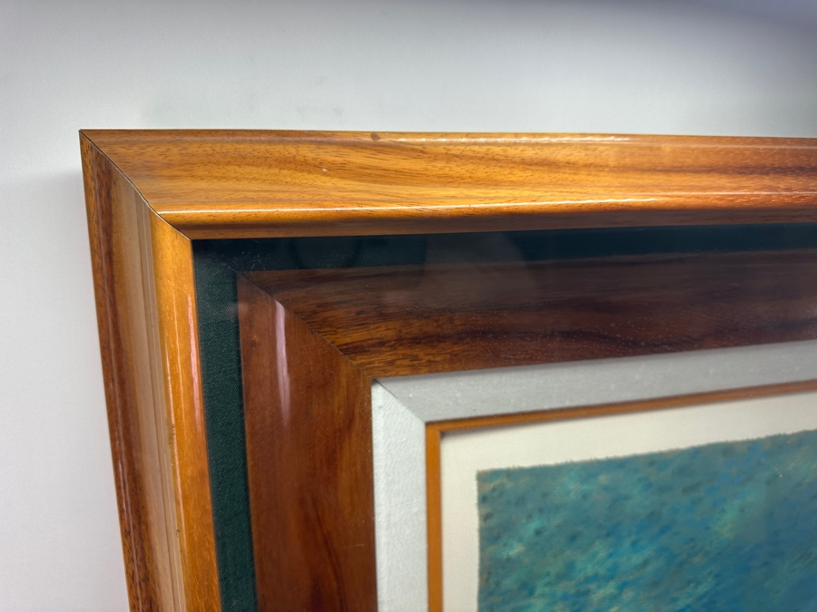 Guy Buffet (1943-2023, Hawaii/France) Limited Edition Hand Signed Print Numbered 242 Of 350 23 X 28 In A Beautiful Shadowbox Wooden Frame Koa Wood 34 X 40 [Photo 7]