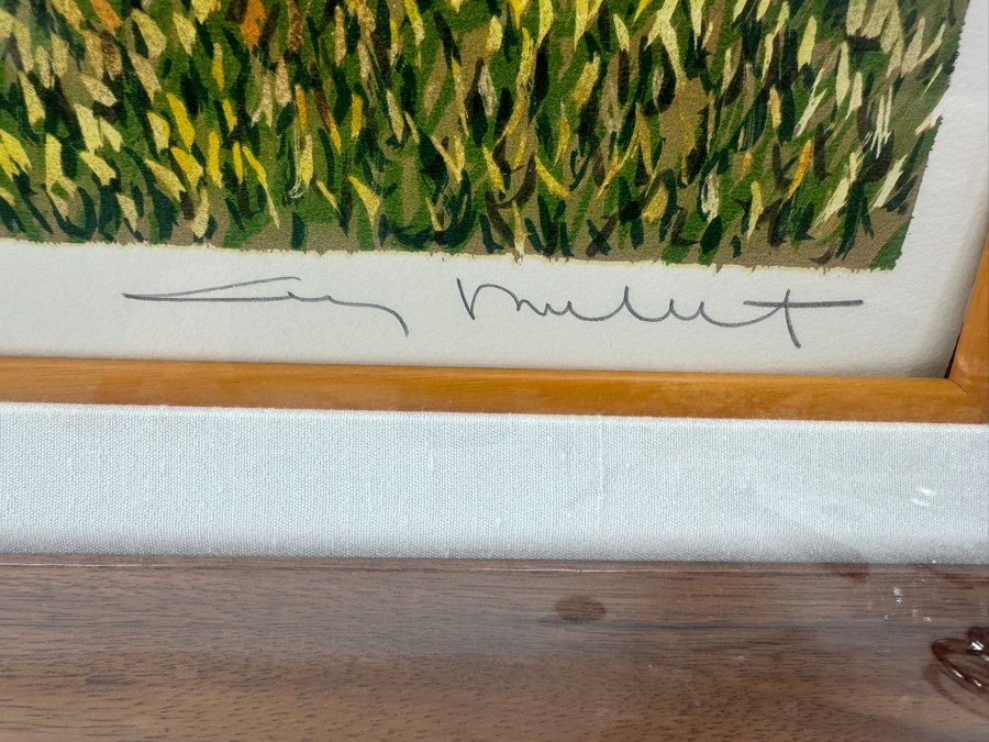 Guy Buffet (1943-2023, Hawaii/France) Limited Edition Hand Signed Print Numbered 242 Of 350 23 X 28 In A Beautiful Shadowbox Wooden Frame Koa Wood 34 X 40 [Photo 4]