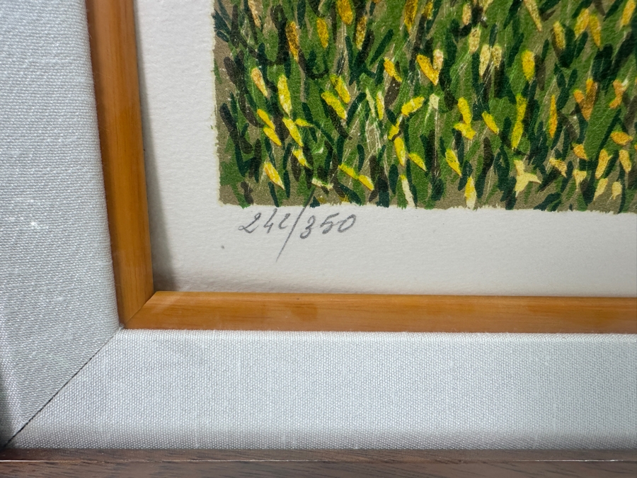 Guy Buffet (1943-2023, Hawaii/France) Limited Edition Hand Signed Print Numbered 242 Of 350 23 X 28 In A Beautiful Shadowbox Wooden Frame Koa Wood 34 X 40 [Photo 5]