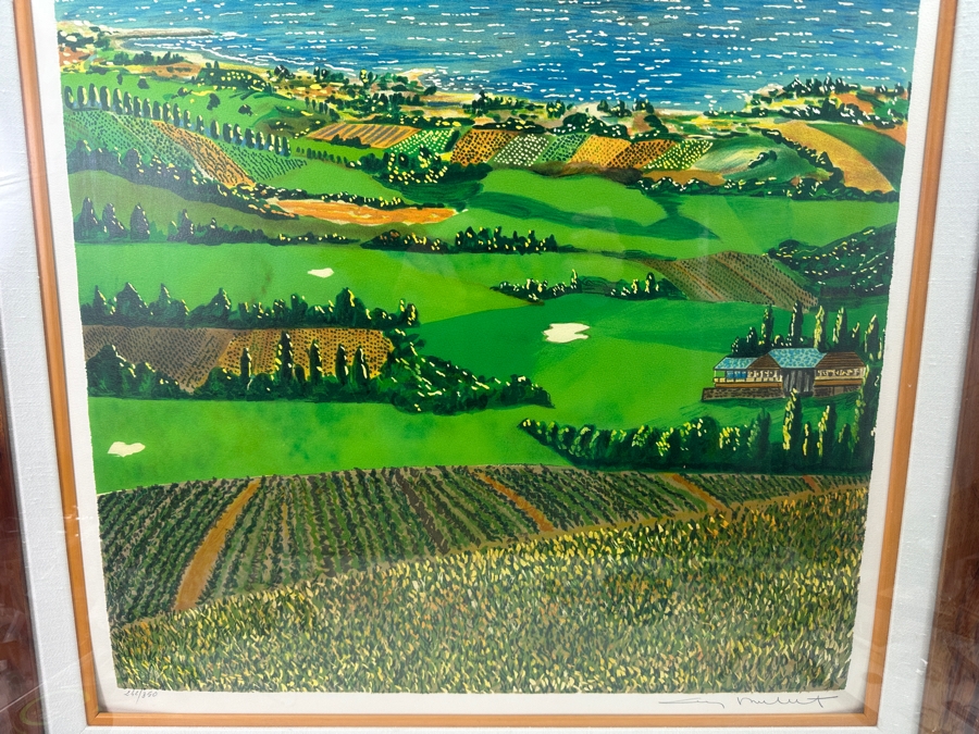 Guy Buffet (1943-2023, Hawaii/France) Limited Edition Hand Signed Print Numbered 242 Of 350 23 X 28 In A Beautiful Shadowbox Wooden Frame Koa Wood 34 X 40 [Photo 2]