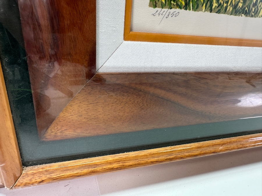 Guy Buffet (1943-2023, Hawaii/France) Limited Edition Hand Signed Print Numbered 242 Of 350 23 X 28 In A Beautiful Shadowbox Wooden Frame Koa Wood 34 X 40 [Photo 8]