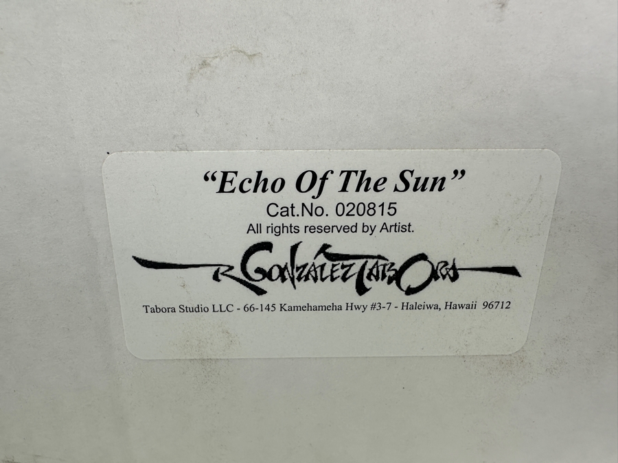 Roy Gonzalez Tabora (B. 1956, Hawaii) Original Stunning Hawaiian Breaking Wave On Canvas Titled 'Echo Of The Sun' 12 X 16 In A Beautiful Koa Wood Frame 22 X 26 [Photo 14]