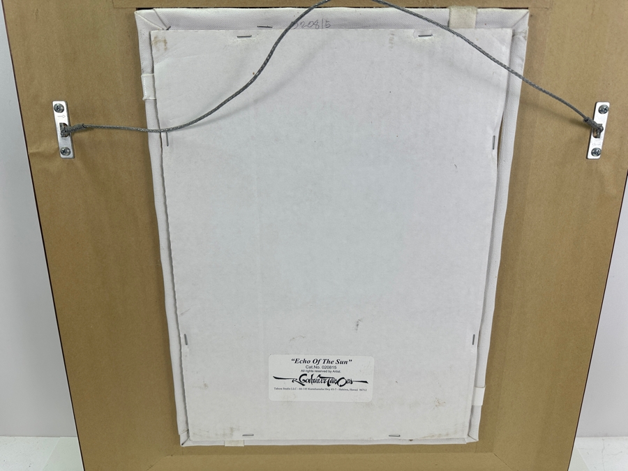 Roy Gonzalez Tabora (B. 1956, Hawaii) Original Stunning Hawaiian Breaking Wave On Canvas Titled 'Echo Of The Sun' 12 X 16 In A Beautiful Koa Wood Frame 22 X 26 [Photo 13]