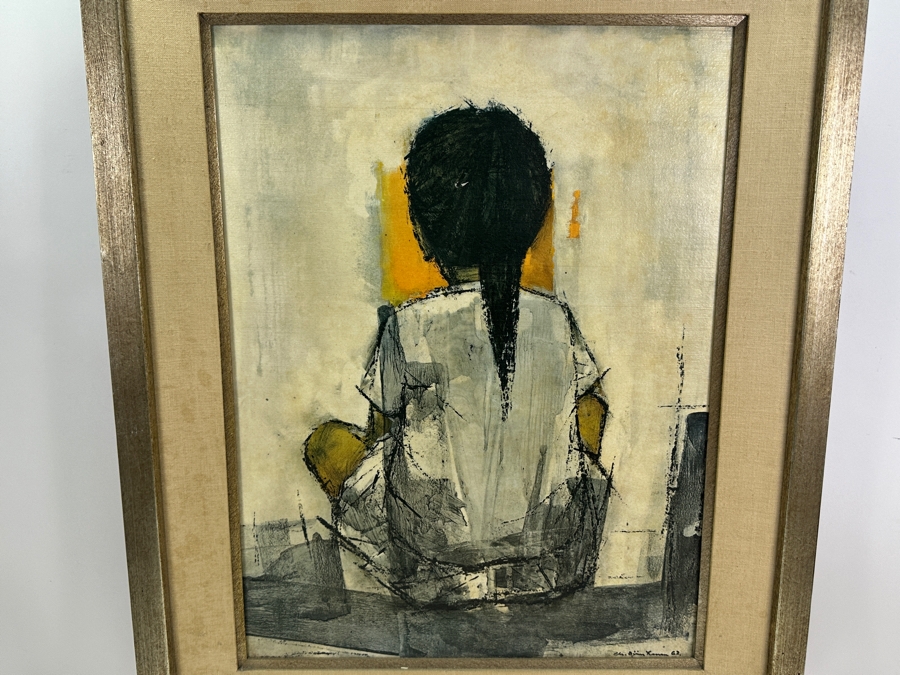 Christian Bjorn Larsen Danish Mid-Century Modern Canvas Print Titled 'Kristina' 18 X 24 Framed 26 X 32 [Photo 1]