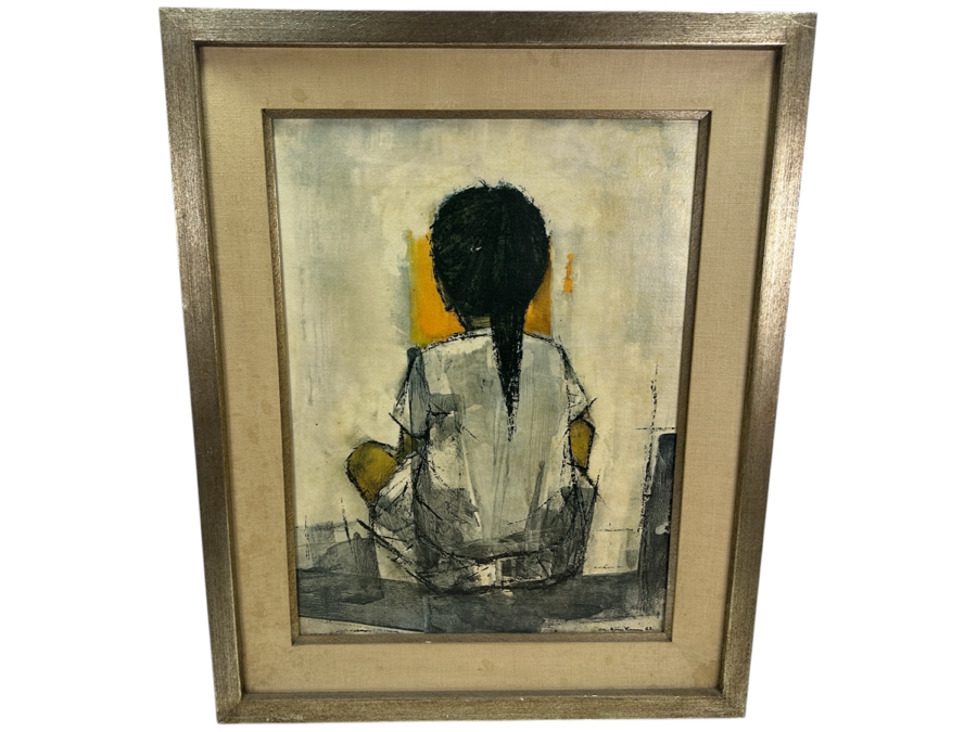 Christian Bjorn Larsen Danish Mid-Century Modern Canvas Print Titled 'Kristina' 18 X 24 Framed 26 X 32 [Photo 2]