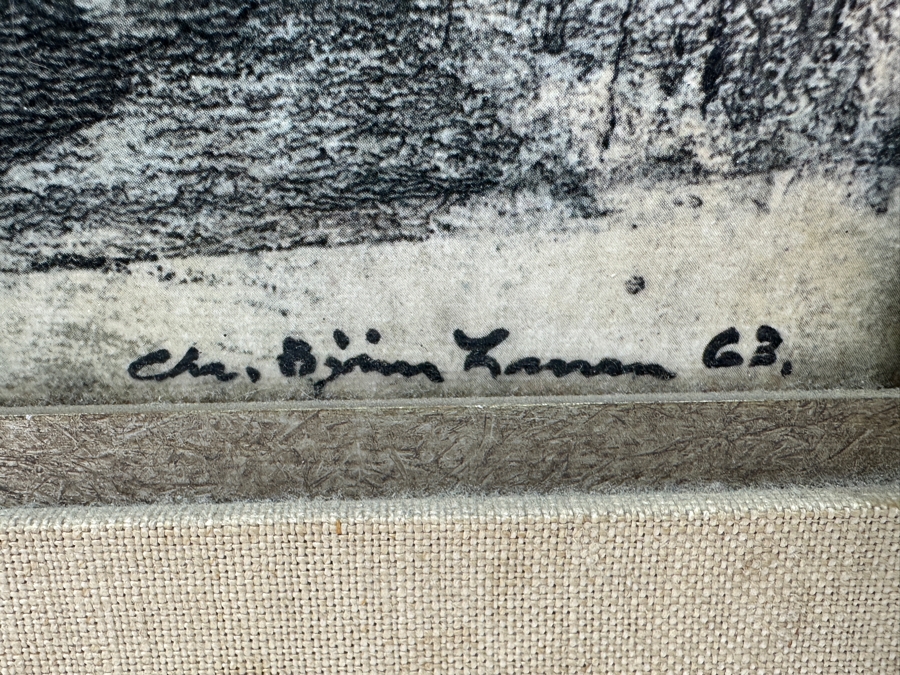 Christian Bjorn Larsen Danish Mid-Century Modern Canvas Print Titled 'Kristina' 18 X 24 Framed 26 X 32 [Photo 5]