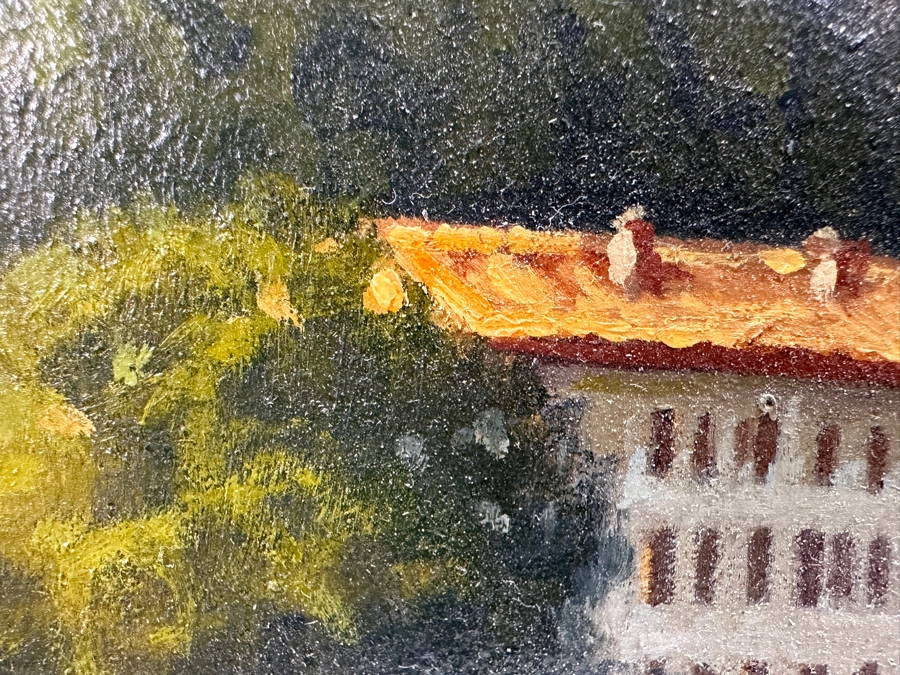 Original Oil Painting On Board Titled 'Bellagio' Signed By Artist E. Frigerio (Enrico Frigerio, Italian) 19.5 X 10 Framed 25 X 16 [Photo 11]