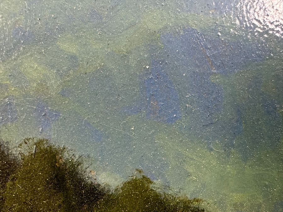 Original Oil Painting On Board Titled 'Bellagio' Signed By Artist E. Frigerio (Enrico Frigerio, Italian) 19.5 X 10 Framed 25 X 16 [Photo 12]