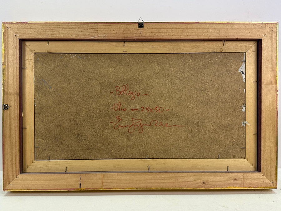 Original Oil Painting On Board Titled 'Bellagio' Signed By Artist E. Frigerio (Enrico Frigerio, Italian) 19.5 X 10 Framed 25 X 16 [Photo 13]