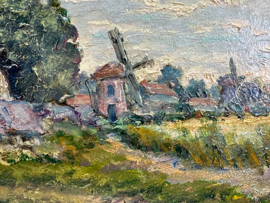 Franciscus (Frank) Jacobus Voorwerk (B. 1882, Netherlands) Original Antique Dutch Landscape Painting On Canvas Framed Retails $1,800 [Photo 4]