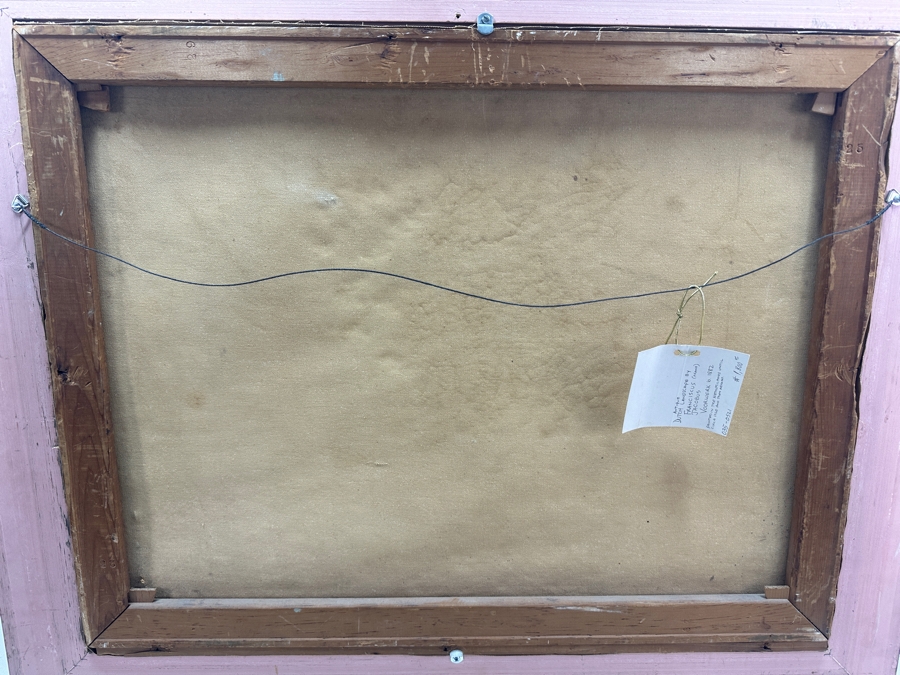 Franciscus (Frank) Jacobus Voorwerk (B. 1882, Netherlands) Original Antique Dutch Landscape Painting On Canvas Framed Retails $1,800 [Photo 11]