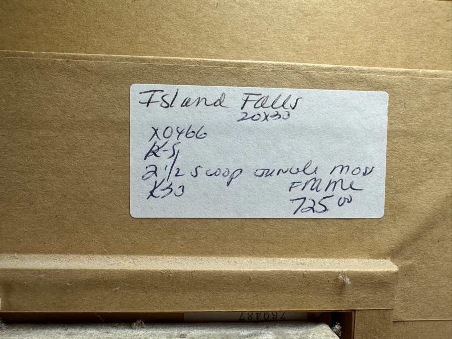 Stephen Sands (B. 1930, Hawaii) Original Plein Air Oil Painting On Canvas Titled 'Island Falls' Dated August, 2002 Hawaii 20 X 30 Framed 29 X 39 [Photo 13]