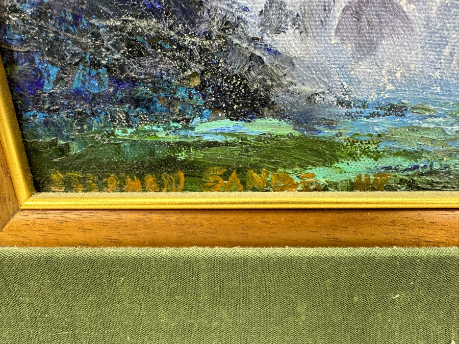 Stephen Sands (B. 1930, Hawaii) Original Plein Air Oil Painting On Canvas Titled 'Island Falls' Dated August, 2002 Hawaii 20 X 30 Framed 29 X 39 [Photo 6]