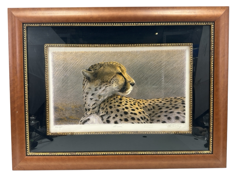 Hand Signed Limited Edition Print Titled 'Duma' By Dennis Curry Numbered 366 Of 375 With Certificate Of Authenticity19 X 12 Framed 30 X 22.5 [Photo 3]