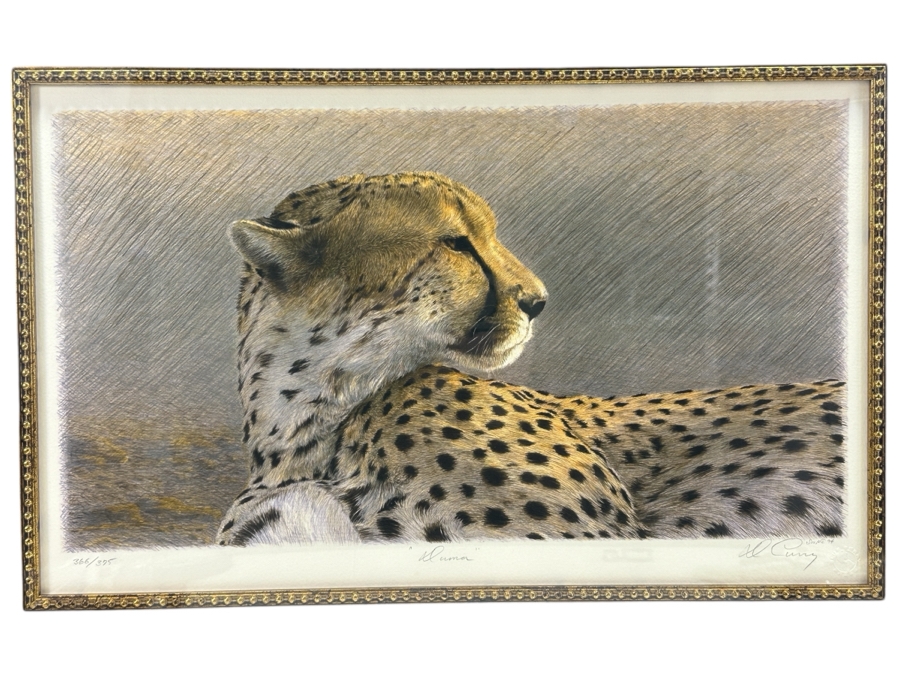 Hand Signed Limited Edition Print Titled 'Duma' By Dennis Curry Numbered 366 Of 375 With Certificate Of Authenticity19 X 12 Framed 30 X 22.5 [Photo 1]