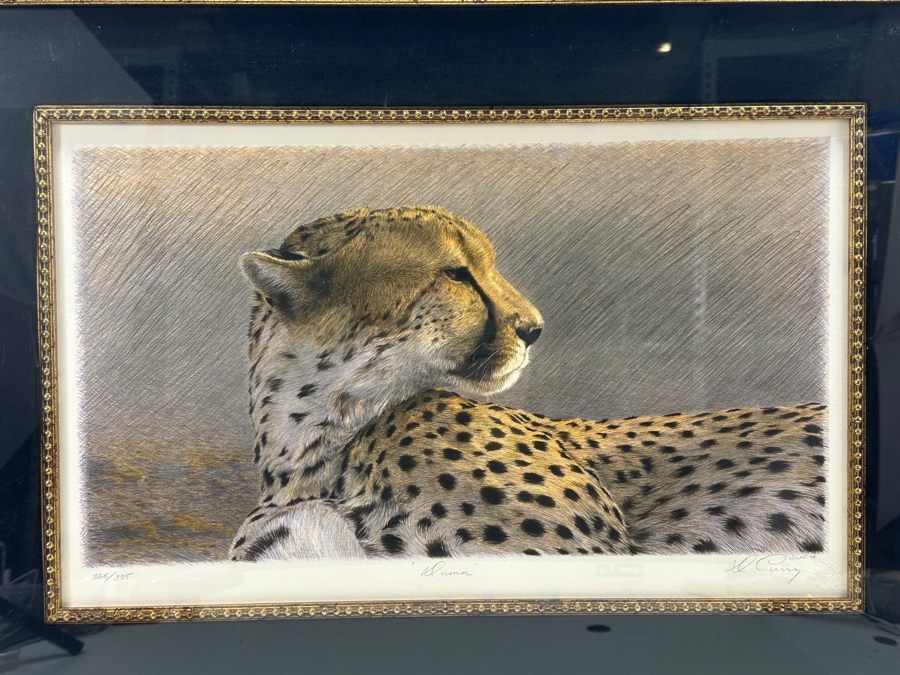 Hand Signed Limited Edition Print Titled 'Duma' By Dennis Curry Numbered 366 Of 375 With Certificate Of Authenticity19 X 12 Framed 30 X 22.5 [Photo 4]