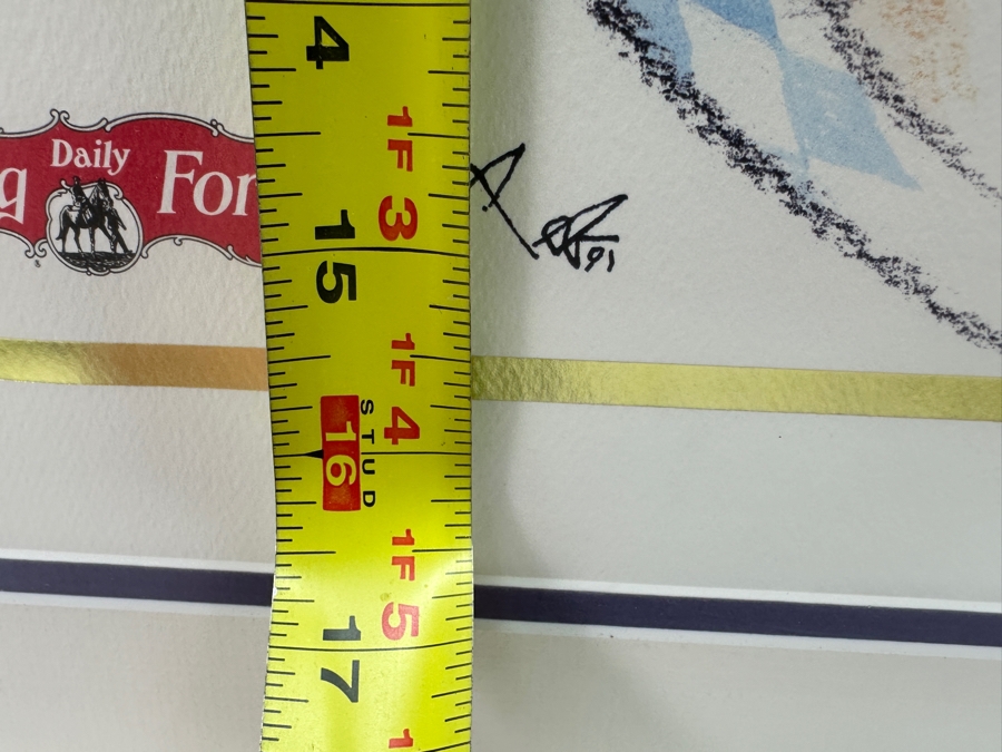 Hand Signed Breeders' Cup '91 Poster Numbered 55 Of 200 21 X 16 Framed 28 X 22 [Photo 8]