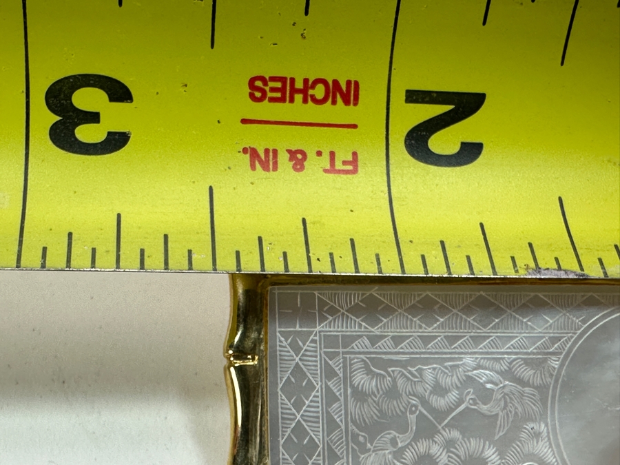 Stunning Chinese Antique Carved Mother Of Pearl Gaming Counter Framed In A 14K Gold Pendant 2-3/8 X 1 11g [Photo 17]