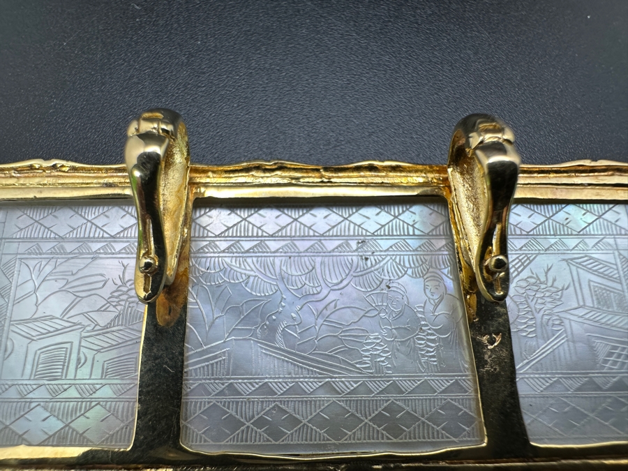 Stunning Chinese Antique Carved Mother Of Pearl Gaming Counter Framed In A 14K Gold Pendant 2-3/8 X 1 11g [Photo 11]
