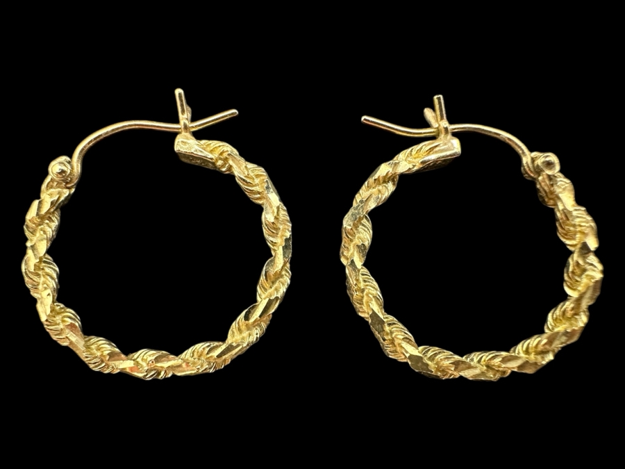 14k Gold Hoop Earrings 3.3g