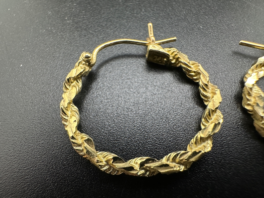 14k Gold Hoop Earrings 3.3g [Photo 2]