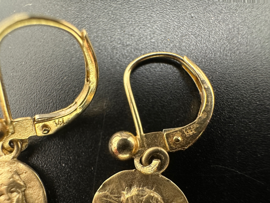 14k Gold Cherub Earrings 2.2g [Photo 3]