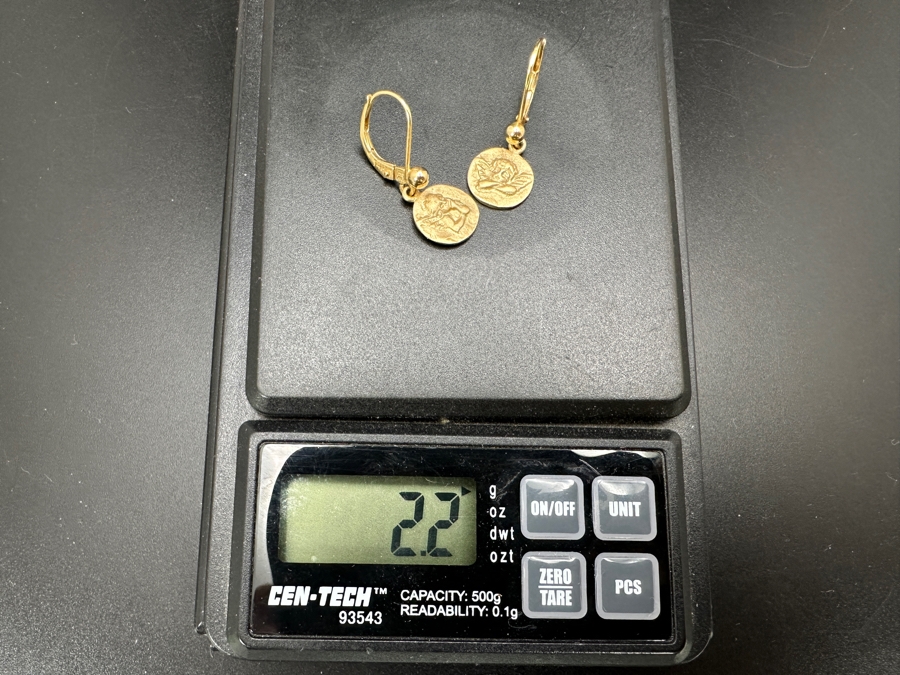 14k Gold Cherub Earrings 2.2g [Photo 6]