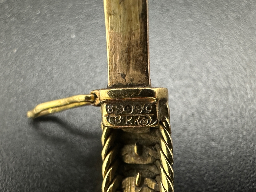 14k Gold (Marked 18k) 7' Bracelet With 70 .03 Round Diamonds Estimated 2cttw 16.9g Retails $6,000 [Photo 17]