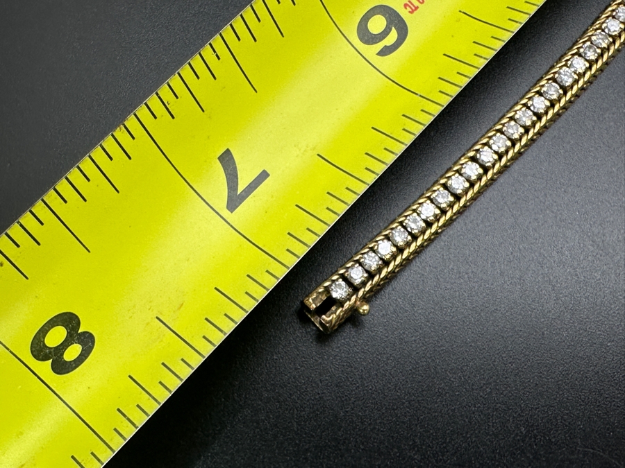 14k Gold (Marked 18k) 7' Bracelet With 70 .03 Round Diamonds Estimated 2cttw 16.9g Retails $6,000 [Photo 21]