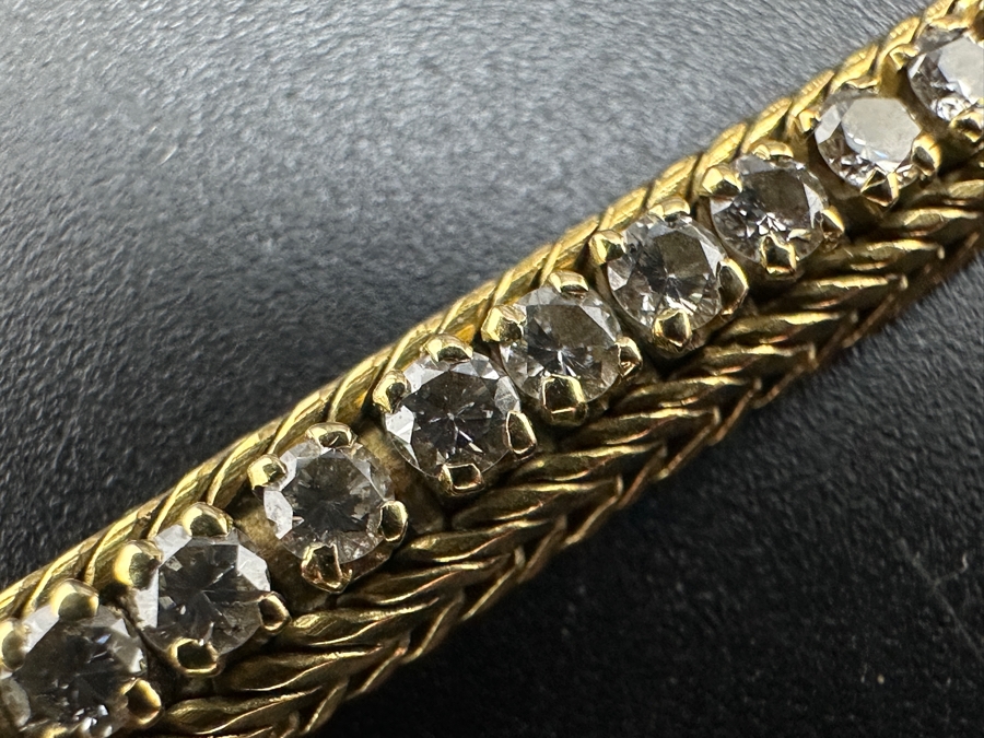 14k Gold (Marked 18k) 7' Bracelet With 70 .03 Round Diamonds Estimated 2cttw 16.9g Retails $6,000 [Photo 15]