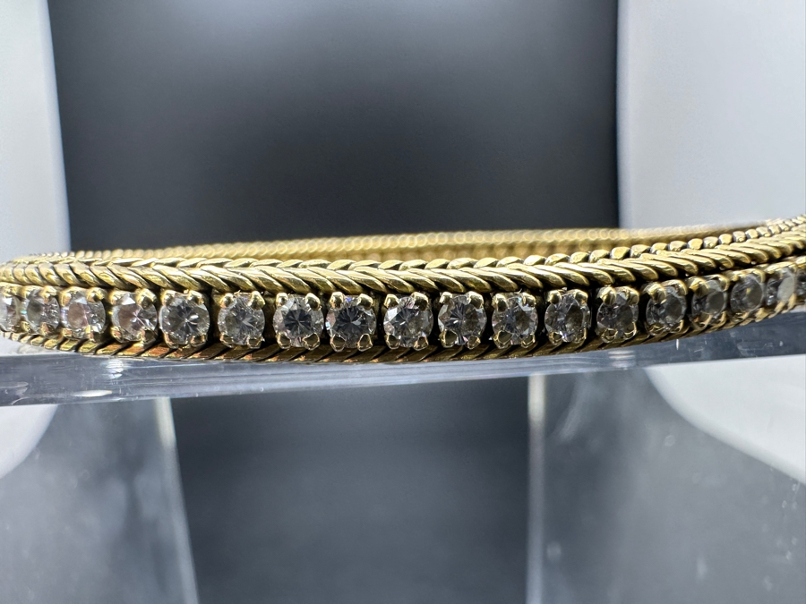 14k Gold (Marked 18k) 7' Bracelet With 70 .03 Round Diamonds Estimated 2cttw 16.9g Retails $6,000 [Photo 9]