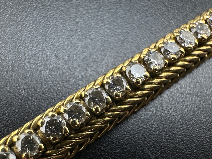 14k Gold (Marked 18k) 7' Bracelet With 70 .03 Round Diamonds Estimated 2cttw 16.9g Retails $6,000 [Photo 16]