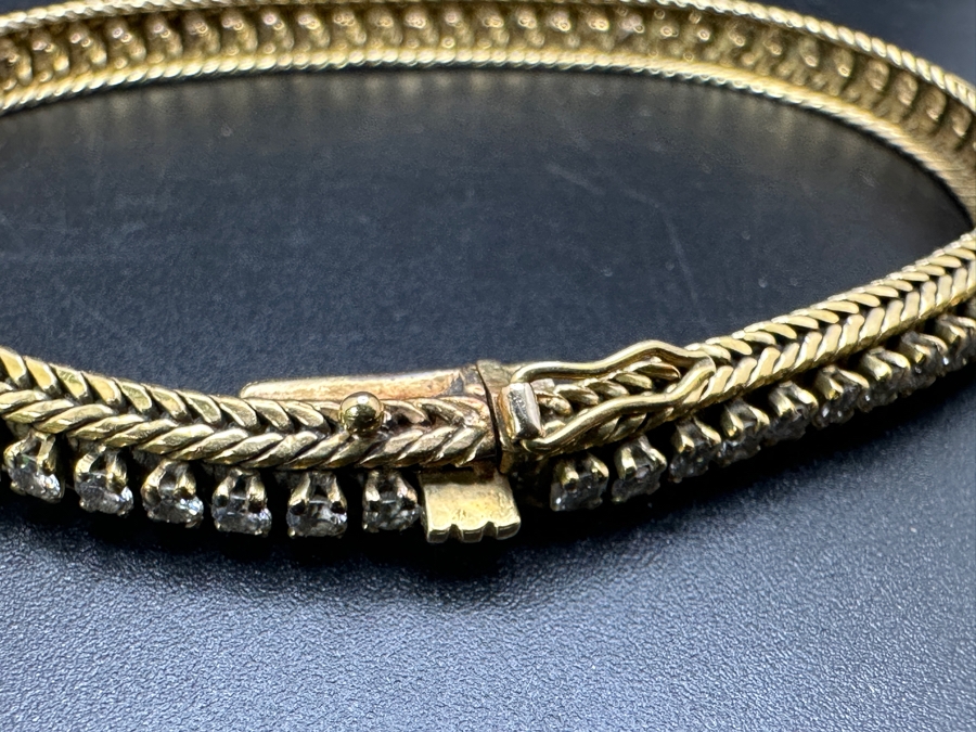 14k Gold (Marked 18k) 7' Bracelet With 70 .03 Round Diamonds Estimated 2cttw 16.9g Retails $6,000 [Photo 13]