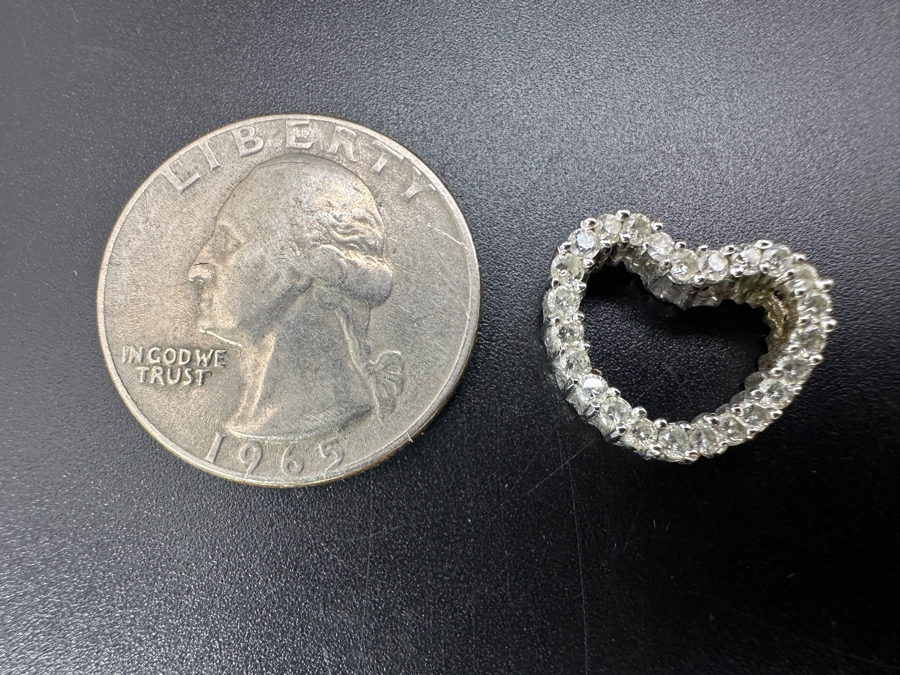 14k Gold Heart Pendant Set With 24 .02 Round Diamonds (est. .50cttw) 2.4g Retails $1,500 [Photo 8]