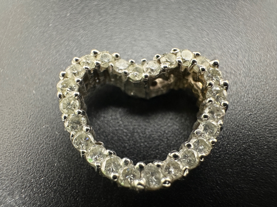 14k Gold Heart Pendant Set With 24 .02 Round Diamonds (est. .50cttw) 2.4g Retails $1,500 [Photo 4]