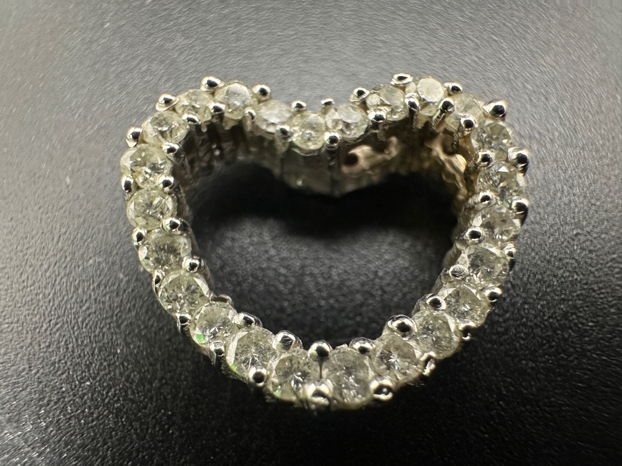 14k Gold Heart Pendant Set With 24 .02 Round Diamonds (est. .50cttw) 2.4g Retails $1,500 [Photo 5]