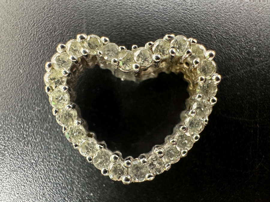 14k Gold Heart Pendant Set With 24 .02 Round Diamonds (est. .50cttw) 2.4g Retails $1,500 [Photo 3]