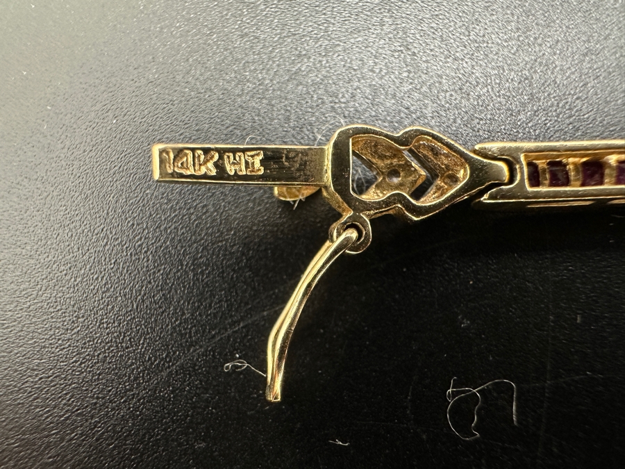 14k Gold 7.5' Bracelet Set With 15 Blue Sapphires, 15 Emeralds, 20 Rubies & 10 .01ct Round Diamonds 10.8g Retails $3,600 [Photo 8]