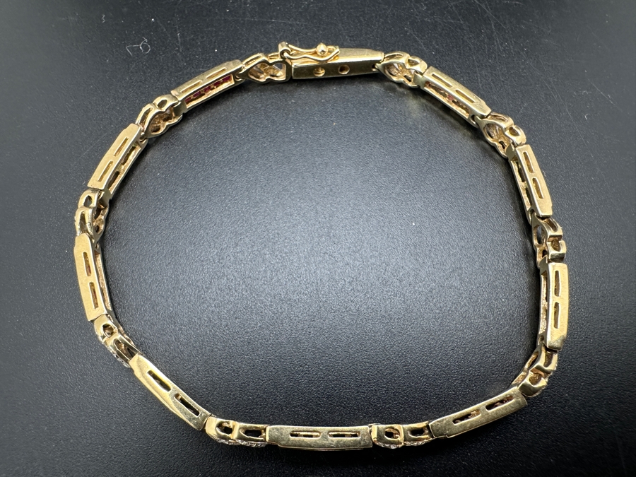 14k Gold 7.5' Bracelet Set With 15 Blue Sapphires, 15 Emeralds, 20 Rubies & 10 .01ct Round Diamonds 10.8g Retails $3,600 [Photo 15]