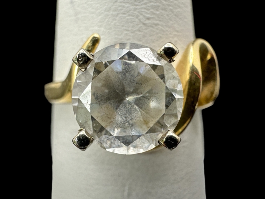 14k Gold 8mm CZ Ring Size 6.75 4.2g Retails $1,000 [Photo 1]